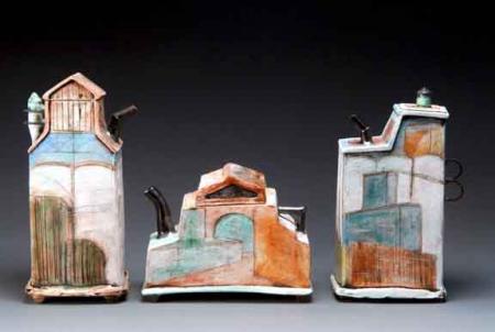 three ceramic vessels 